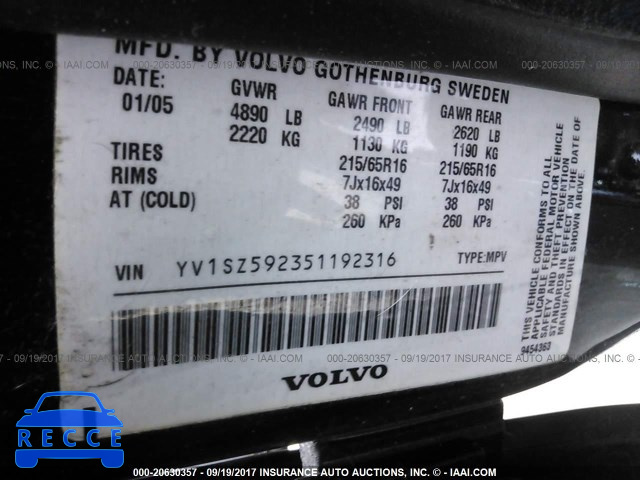 2005 Volvo XC70 YV1SZ592351192316 image 8