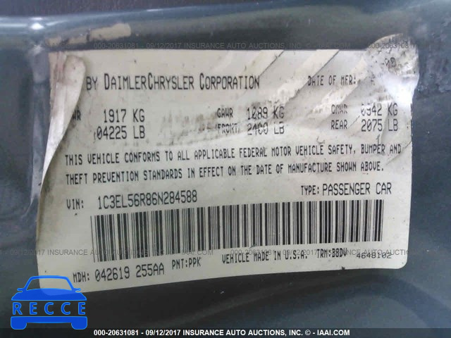 2006 CHRYSLER SEBRING TOURING 1C3EL56R86N284588 image 8