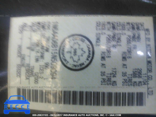 2005 Nissan Titan XE/SE/LE 1N6AA06B15N509094 image 8