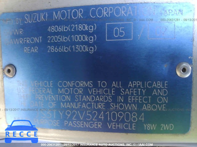 2002 Suzuki XL7 JS3TY92V524109084 image 8
