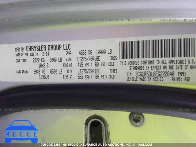 2014 RAM 2500 3C6UR5DL8EG222840 image 8