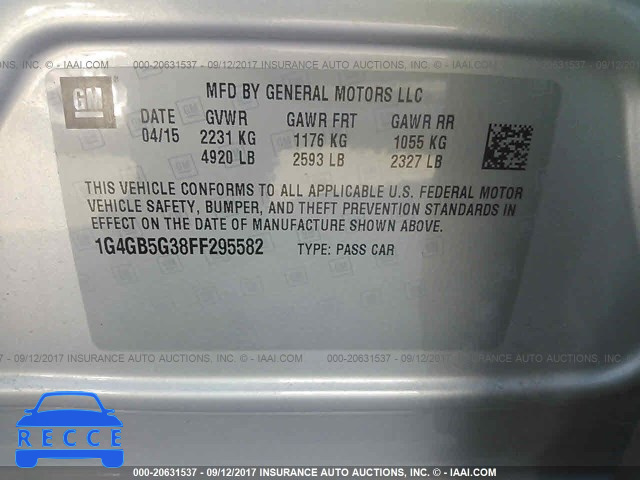 2015 Buick Lacrosse 1G4GB5G38FF295582 image 8