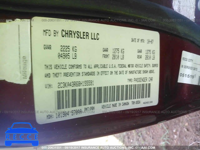 2008 CHRYSLER 300 2C3KA43R68H155591 Bild 8