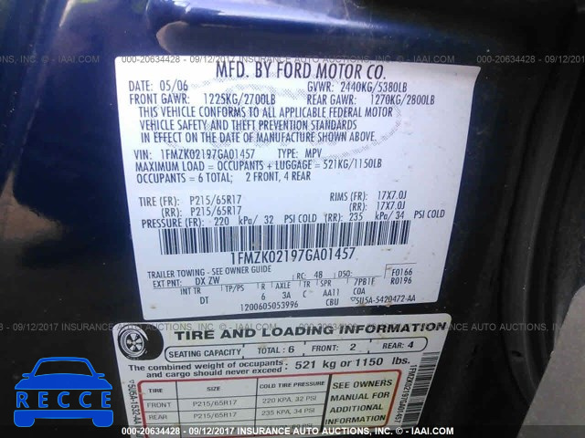2007 Ford Freestyle 1FMZK02197GA01457 image 8
