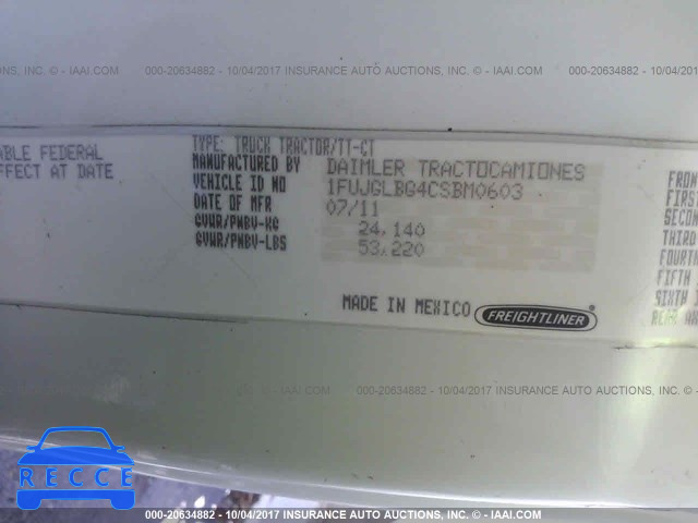 2012 FREIGHTLINER CASCADIA 125 1FUJGLBG4CSBM0603 image 9