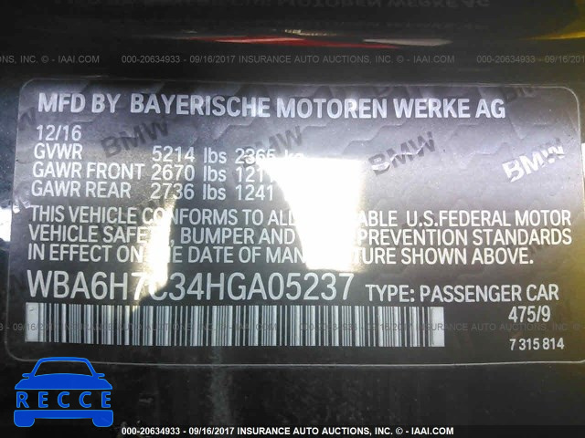 2017 BMW 650 WBA6H7C34HGA05237 Bild 8