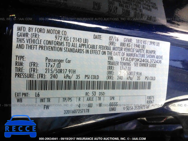 2016 Ford Focus 1FADP3K24GL372436 image 8