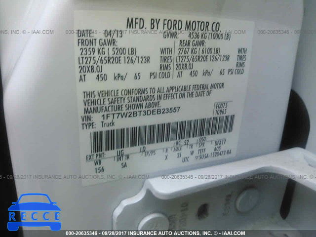 2013 Ford F250 SUPER DUTY 1FT7W2BT3DEB23557 image 8