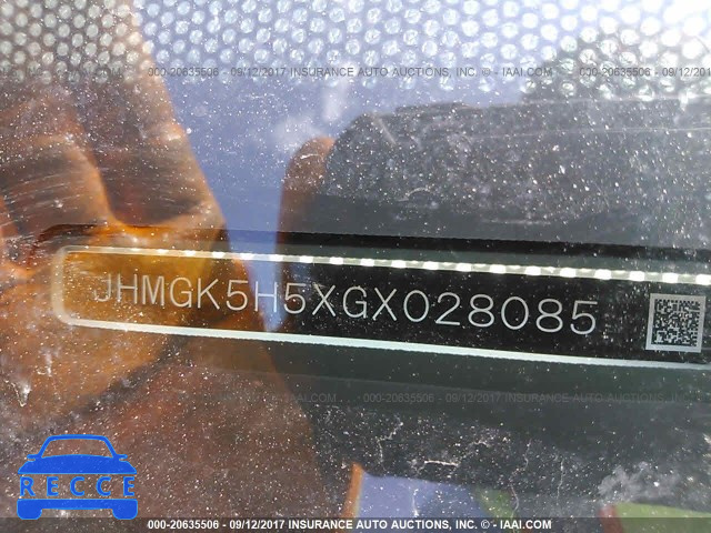2016 Honda FIT LX JHMGK5H5XGX028085 зображення 8