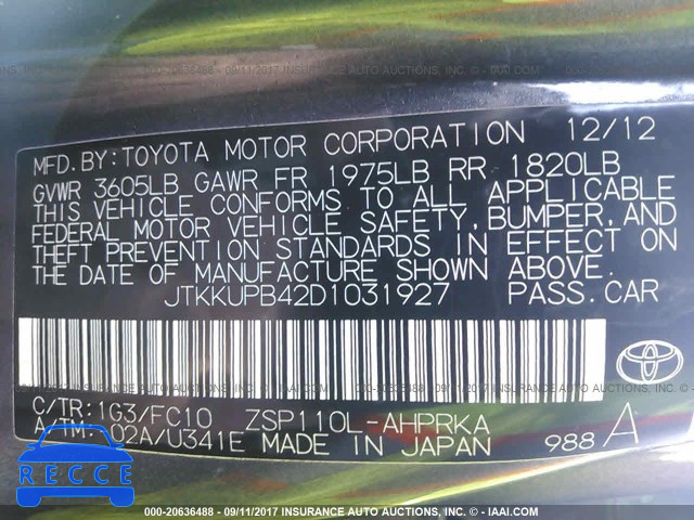 2013 Scion XD JTKKUPB42D1031927 image 8