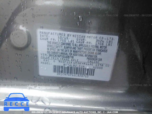 2016 Nissan Versa 3N1CN7AP1GL828710 image 8