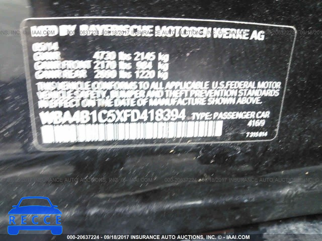 2015 BMW 435 I/GRAN COUPE WBA4B1C5XFD418394 image 8