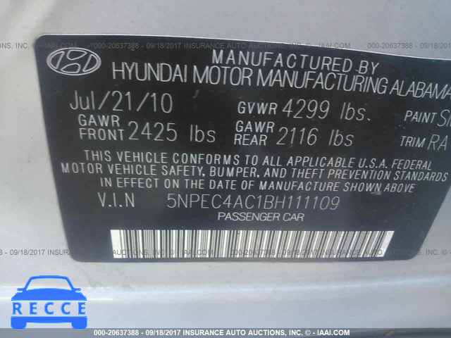 2011 Hyundai Sonata 5NPEC4AC1BH111109 image 8