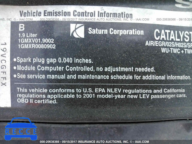 2001 Saturn SL1 1G8ZH52801Z242911 image 8