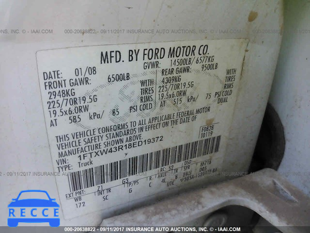 2008 Ford F450 SUPER DUTY 1FTXW43R18ED19372 зображення 8