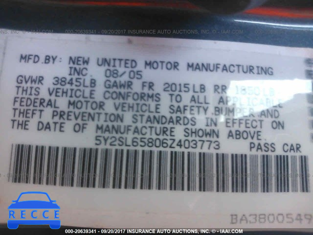 2006 Pontiac Vibe 5Y2SL65806Z403773 image 8