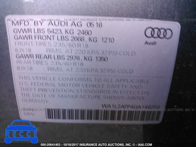 2016 Audi Q5 WA1L2AFP4GA146255 image 8
