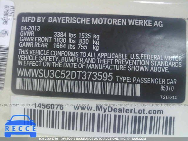 2013 Mini Cooper WMWSU3C52DT373595 image 8