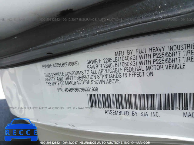 2006 Subaru Legacy OUTBACK 3.0R LL BEAN 4S4BP86C264331938 image 8