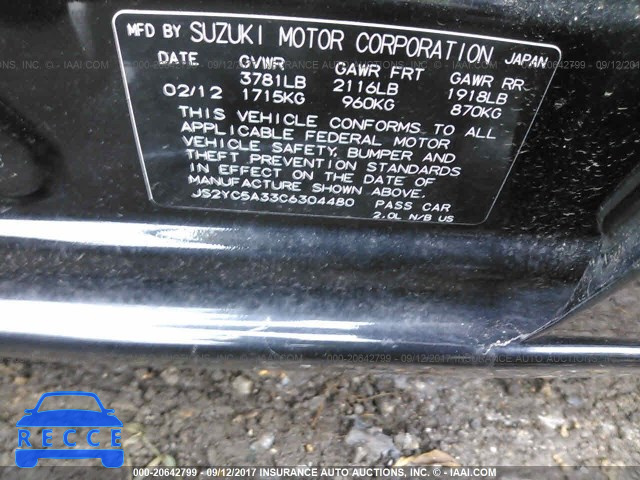 2012 Suzuki SX4 LE JS2YC5A33C6304480 Bild 8