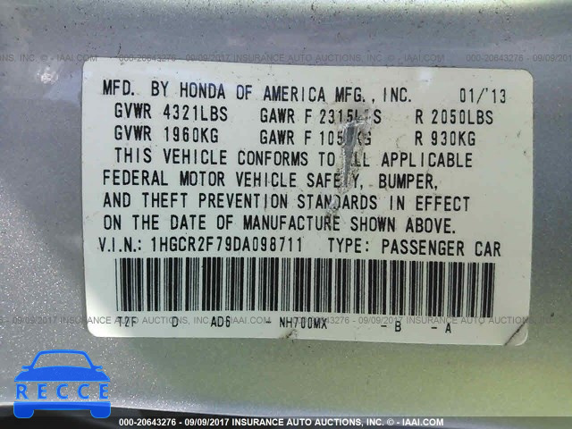 2013 Honda Accord 1HGCR2F79DA098711 image 8