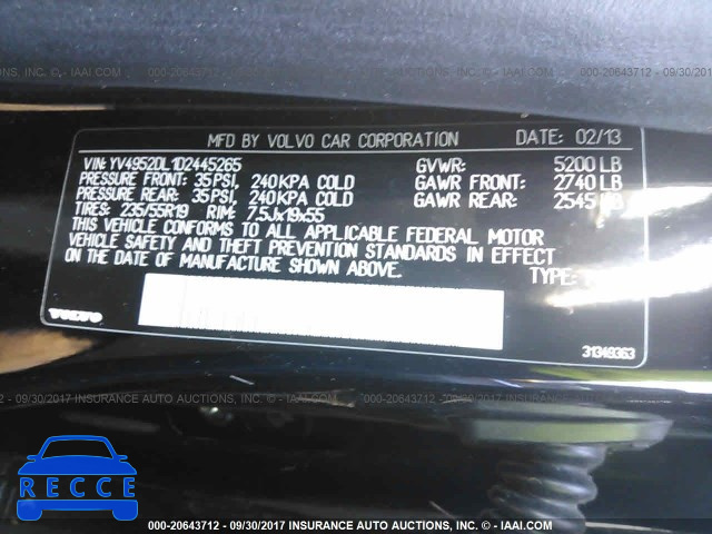 2013 Volvo XC60 3.2 YV4952DL1D2445265 image 8