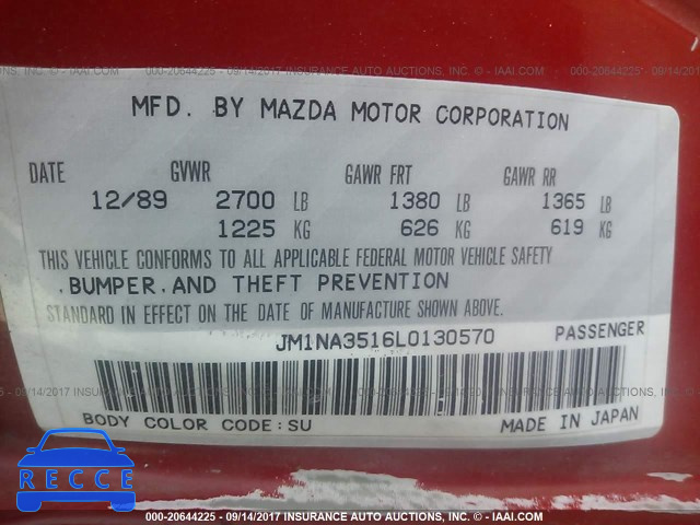 1990 Mazda MX-5 Miata JM1NA3516L0130570 зображення 8