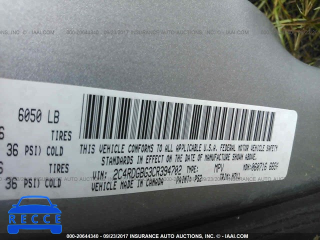 2012 Dodge Grand Caravan 2C4RDGBG3CR394702 image 8