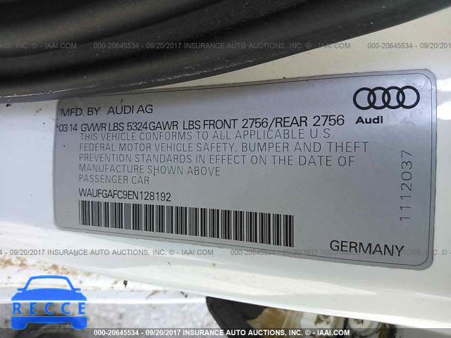 2014 Audi A6 WAUFGAFC9EN128192 image 8