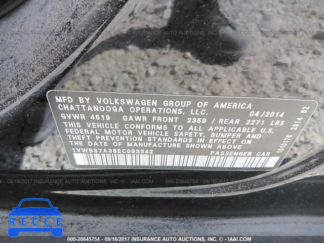 2014 Volkswagen Passat SE 1VWBS7A38EC093342 image 8