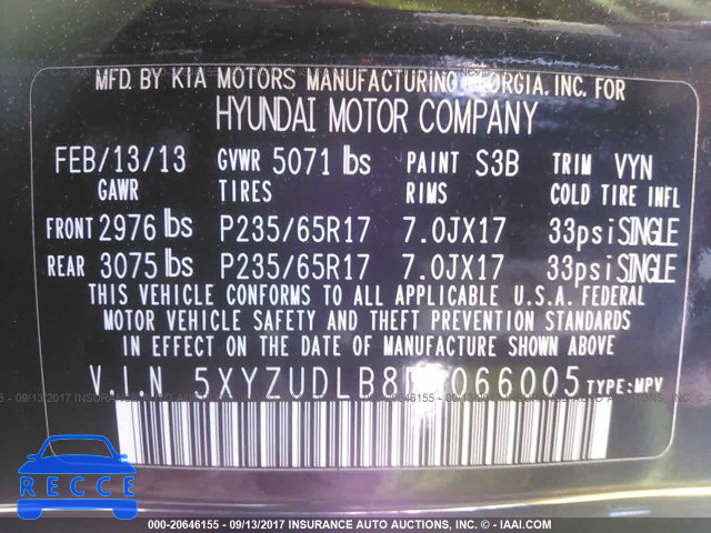 2013 Hyundai Santa Fe Sport 5XYZUDLB8DG066005 image 8
