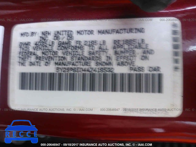 2010 Pontiac Vibe 5Y2SP6E04AZ419532 image 8