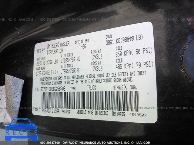 2006 DODGE RAM 1500 3D7KR19D36G206708 image 8