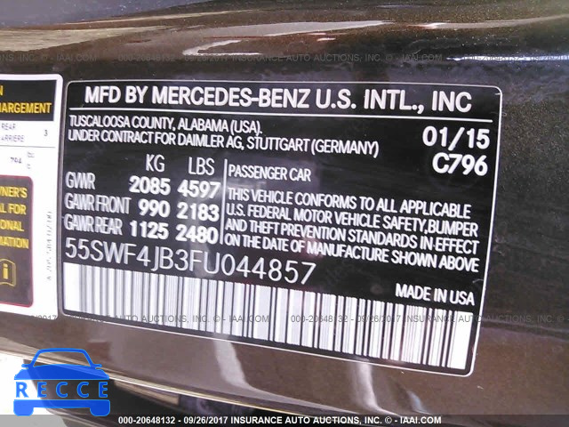 2015 Mercedes-benz C 300 55SWF4JB3FU044857 зображення 8