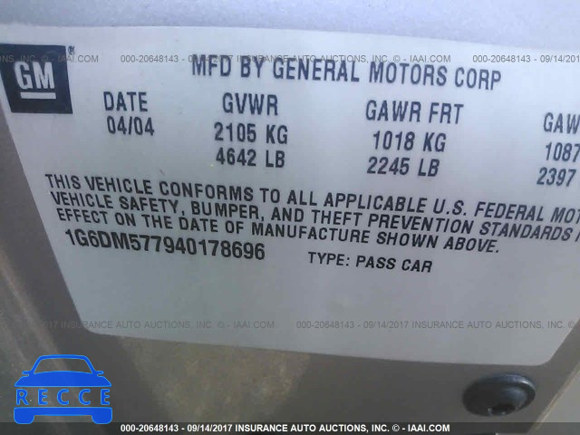 2004 Cadillac CTS 1G6DM577940178696 image 8