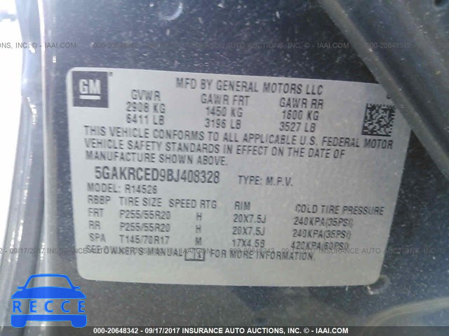 2011 Buick Enclave 5GAKRCED9BJ408328 зображення 8