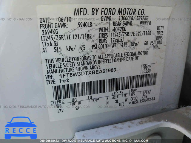 2011 Ford F350 1FT8W3DTXBEA61983 Bild 8