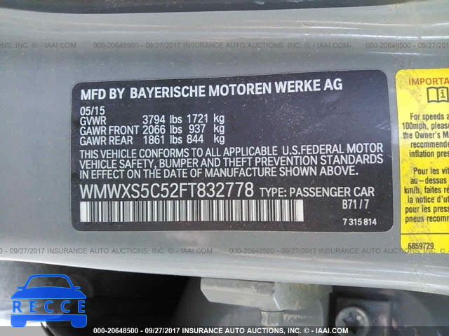 2015 Mini Cooper WMWXS5C52FT832778 image 8