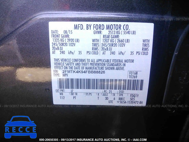 2015 Ford Edge TITANIUM 2FMTK4K94FBB88826 image 8