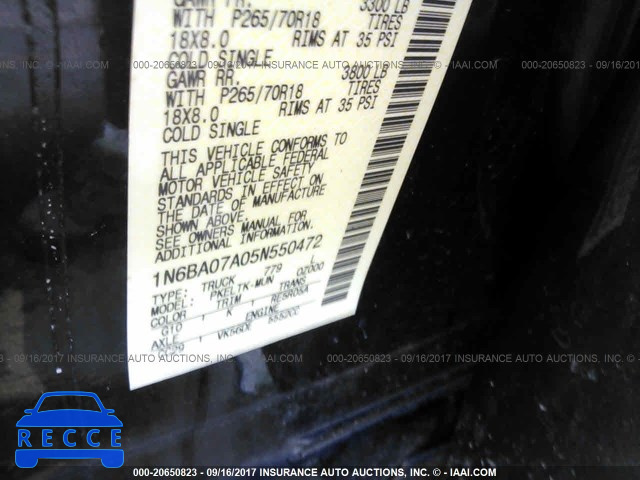 2005 Nissan Titan XE/SE/LE 1N6BA07A05N550472 image 8