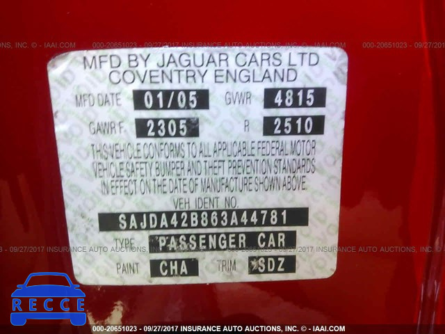 2006 Jaguar XKR SAJDA42B863A44781 Bild 8