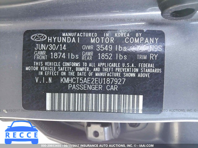 2014 Hyundai Accent GLS/GS KMHCT5AE2EU187927 image 8