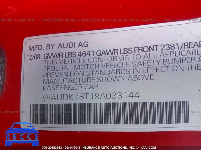 2009 Audi A5 WAUDK78T19A033144 image 8