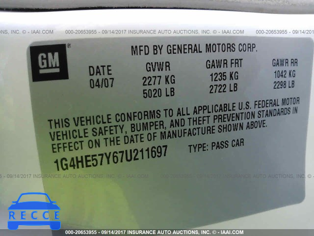 2007 Buick Lucerne 1G4HE57Y67U211697 image 8