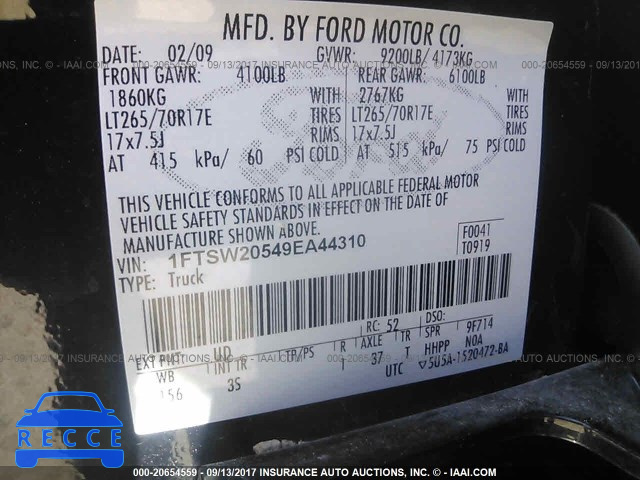 2009 Ford F250 SUPER DUTY 1FTSW20549EA44310 image 8