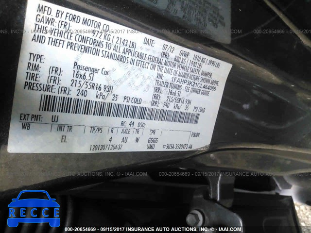 2012 Ford Focus 1FAHP3K21CL464065 image 8