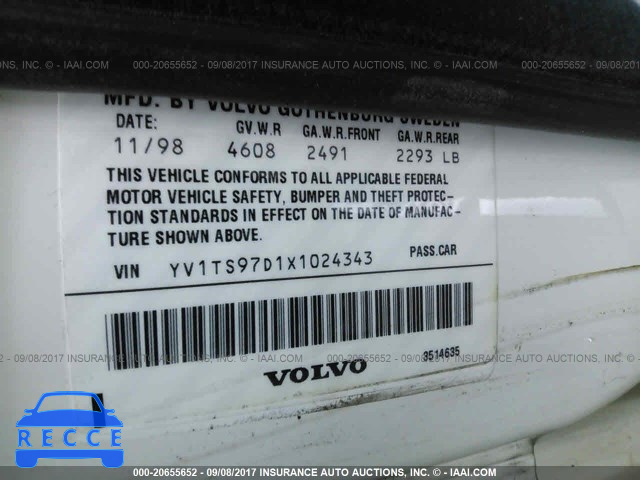 1999 Volvo S80 YV1TS97D1X1024343 image 8