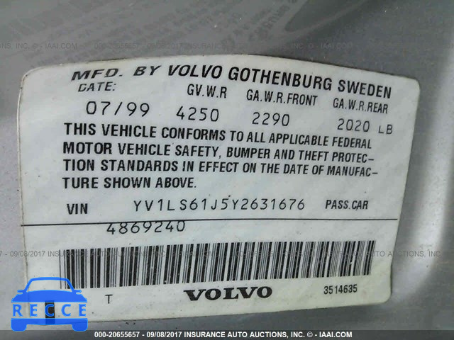 2000 Volvo S70 YV1LS61J5Y2631676 image 8