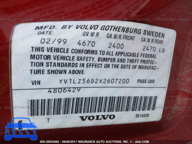 1999 Volvo V70 YV1LZ56D2X2607200 image 8