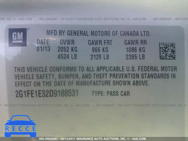 2013 Chevrolet Camaro LS 2G1FE1E32D9188531 зображення 8